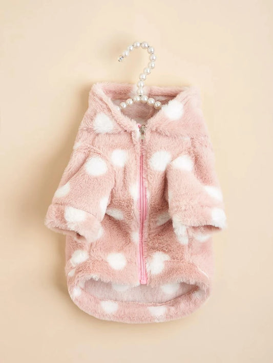 Bademantel mit Punktemuster